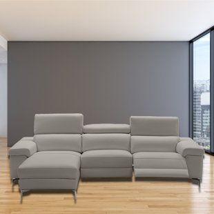 CASA ITALIA FURNITURE Atalee 104" Top Grain Leather Power Reclining 3-Piece Sectional