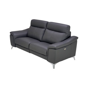 CASA ITALIA FURNITURE Ophelia Italian 85" Top Grain Leather Power Reclining Sofa