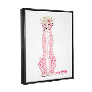 STUPELL INDUSTRIES " Pink Leopard Floral Garland " by Patricia Pinto