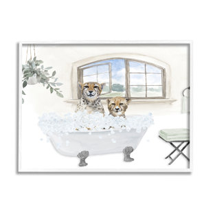 STUPELL INDUSTRIES " Cheetah Duo Bathtub Bathroom Scene " by Lanie Loreth