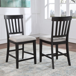 STEVE SILVER FURNITURE Slat Back Side Chair in Gray (Set of 2)