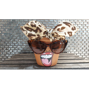 Sassy Soul Sister, Head Face Planter with Glasses, Planter with Drainage, Planters and Pots