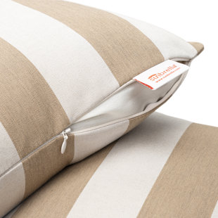 AUSTIN HORN CLASSICS Striped Sunbrella® Indoor/Outdoor Reversible Pillow Cover (Set of 2)