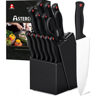 AIRPJ 14 Piece Stainless Steel Knife Block Set