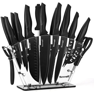 AIRPJ 19 Piece Stainless Steel Knife Block Set