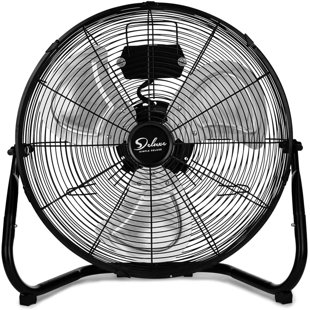 CG INTERNATIONAL TRADING Simple Deluxe 12 Inch 3-Speed High Velocity Heavy Duty Metal Industrial Floor Fans Oscillating Quiet For Home Commercial; Residential; And Greenhouse Use; Outdoor/Indoor; Black