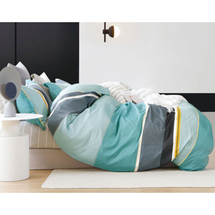 SAY YES BEDDING Cotton Twill Striped Comforter Set