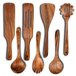 AIRPJ 7 - Piece Wood Cooking Spoon Set