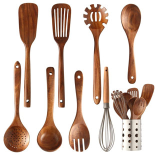 AIRPJ 9 Piece Cooking Utensil Set with Utensil Crock
