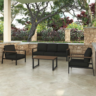 FOREVER PATIO 4 Piece Sofa Seating Group with Sunbrella Cushions