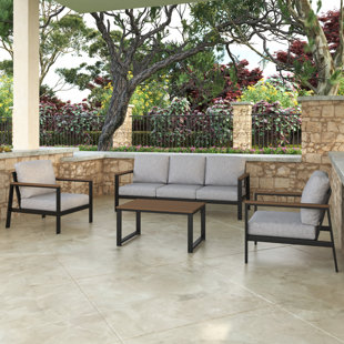 FOREVER PATIO 5 - Person Outdoor Seating Group with Sunbrella Cushions