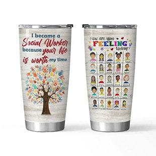 TEEXCORP Social Worker Because Your Life Is Worth My Time 20Ox Tumbler, Cold Coffee Tumbler, Tea Tumbler, Tea Tumbler With Lid, Travel Tumbler, 20Oz Tumbler, The Office Tumbler, Tumbler Gifts Va