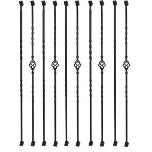 URKNO 1/2" Square Metal Stair Railing With Iron Railing Swivels Pack Of 10