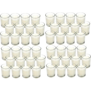HG GLOBAL Unscented Votive Candle with Glass Holder (Set of 480)