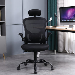 INBOX ZERO Izelle Ergonomic Desk Chair Home Office Chair Mesh Task Chair With Flip-up Armrest