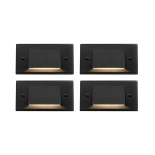 GKOPLUS Steel Low Voltage Integrated LED Metal Step Light Pack (Set of 4)