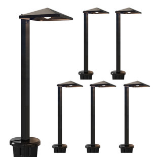 GKOPLUS Steel Low Voltage Integrated LED Metal Pathway Light Pack (Set of 6)