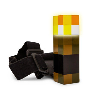 UKONIC Minecraft Torch Headlamp Light with Adjustable Headband Figurine