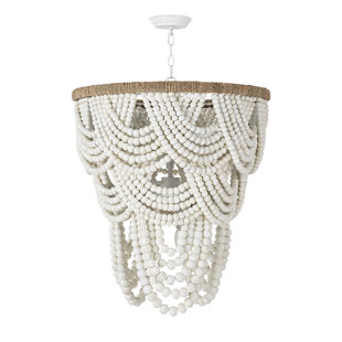 REGINA ANDREW Coastal Living Ombre Wood Bead Chandelier