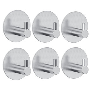 POLOMA Towel Coat Hooks Bathroom Kitchen Wall Hooks (Set of 6)