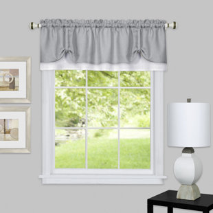 LONGSHORE TIDES Woven Trends Vannessa Solid Window Curtain Double Layer 58(W) x 14(L) Valance