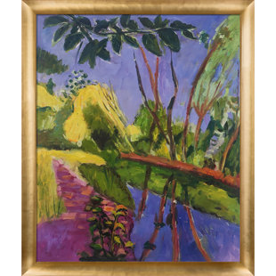OVERSTOCK ART The Riverbank by Henri Matisse - Floater Frame Painting on Canvas