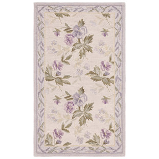 LARK MANOR™ Hollander Handmade Hand Hooked Wool Ivory Rug