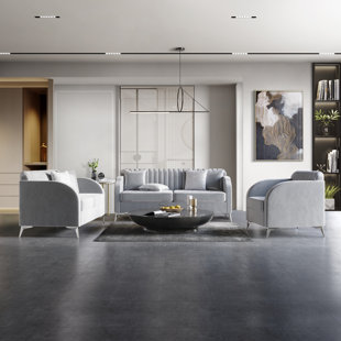 CASEPIECE 3 - Piece Velvet Living Room Set