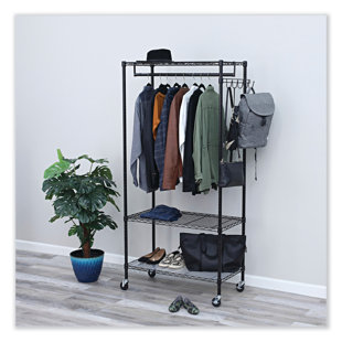 ALERA® Wire Shelving Series Metal Rolling Clothing Rack