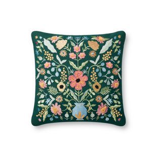 Rifle Paper Co. X Loloi Gabriella Evergreen / Multi Pillow Cover