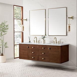 JAMES MARTIN VANITIES Amberly 72" Double Bathroom Vanity Set