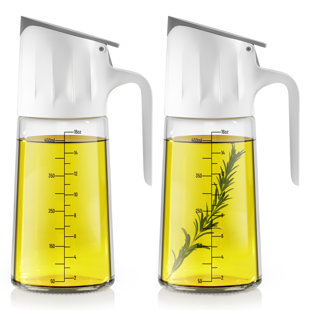 DWËLLZA KITCHEN Olive Oil Dispenser Bottle for Kitchen with Measurements (Set of 2)