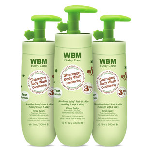 WBM CARE 3 in 1 Shampoo, Body Wash and Conditioner, Gentle for Baby, Plant Based Ingredients with Tear Free