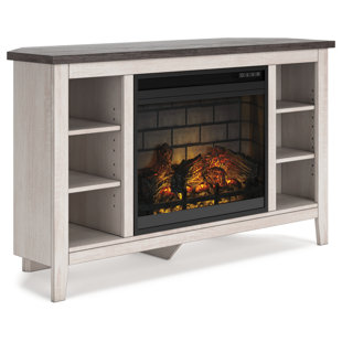 LAUREL FOUNDRY MODERN FARMHOUSE® Childers Corner TV Stand With Electric Fireplace