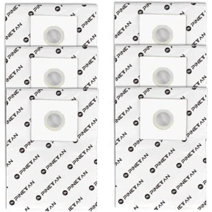 ROOMIETEC Pinetan Ua807-6 Hepa Replacement Vacuum Cleaner Bags For Pinetan Canister Vacuum Ua807, Pack Of 6, White (Set of 6)