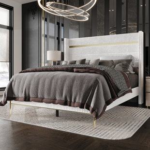 MERCER41 Anaika Corduroy Upholstered Low Profile Standard Bed