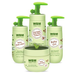 WBM CARE WBM Baby Care Newborn Set Includes 3 in 1 Shampoo & Body Wash, Body Lotion, Body Oil, Face Cream