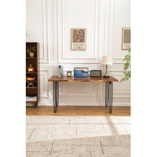 KEELAN SCOTT Live Edge Desk with Hairpin Legs and South American Walnut, Live Edge Desk