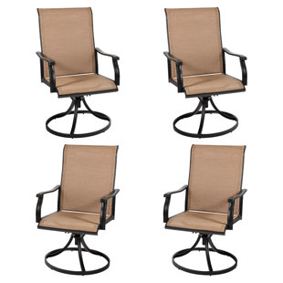 RED BARREL STUDIO® Swivel Patio Dining Armchair (Set of 4)