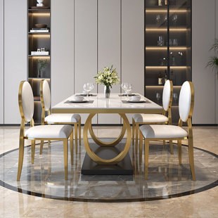 ROSDORF PARK Lenny 7 - Piece Pedestal Dining Set