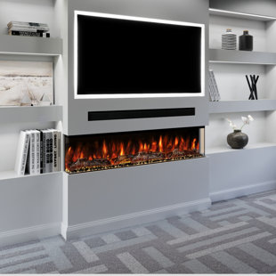 EVOLUTION FIRES 3D Panoramic 3 Sided Media Wall Electric Fireplace
