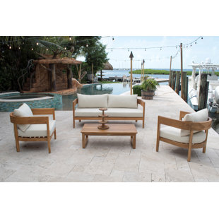 PANAMA JACK OUTDOOR Teak 5 - Person Outdoor Seating Group with Cushions