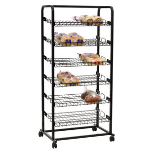 SPECIALTY STORE SERVICES 18 in Mobile Retail Display Merchandiser & Bakery Rack For Snacks, Candy, Chips And More