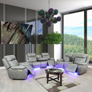 AINE HOME 3 - Piece Vegan Leather Reclining Living Room Set