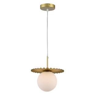 BIRCH LANE™ Toca 1 - Light Single Globe Pendant with Wrought Iron Accents