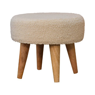 FJØRDE & CO Combs 37cm Wide Round No Pattern Footstool Ottoman