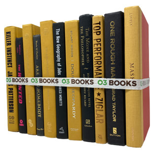 O3 BOOKS Sunny Side Up Decorative Books Yellow and black