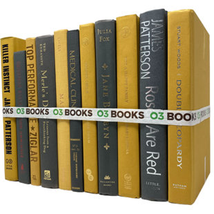 O3 BOOKS Urban Edge Decorative Books Yellow and Gray