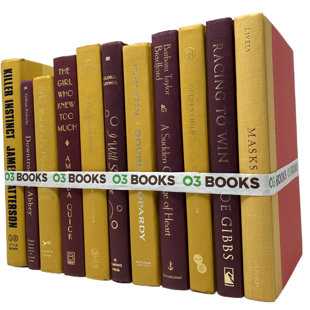O3 BOOKS Autumn Glow Decorative Books Yellow and Burgundy