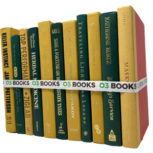 O3 BOOKS Golden Harvest Decorative Books Yellow and Green